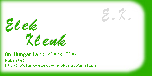 elek klenk business card